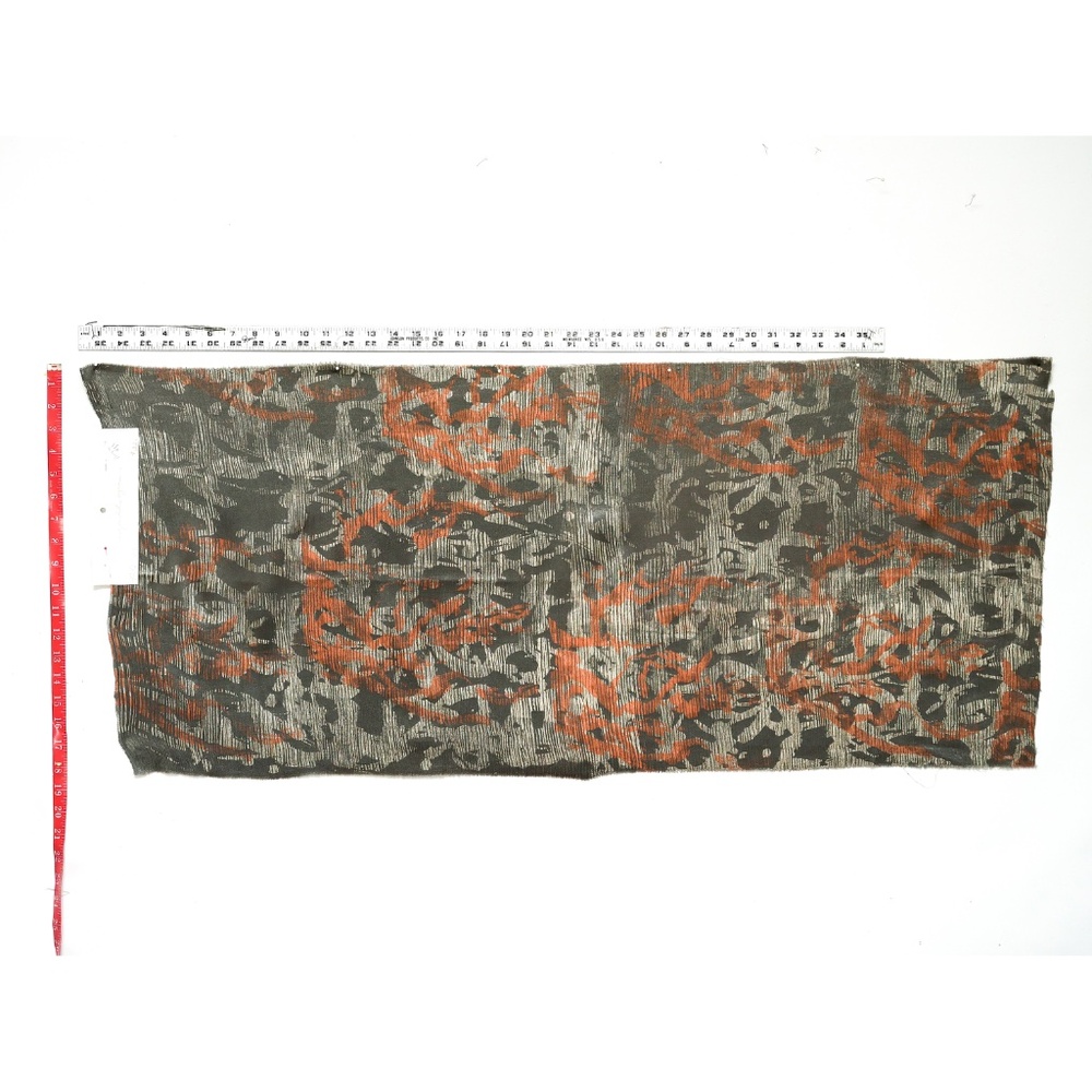 New - Hand printed Shiny Rayon Kimono piece - 17" x 42" - One of a Kind